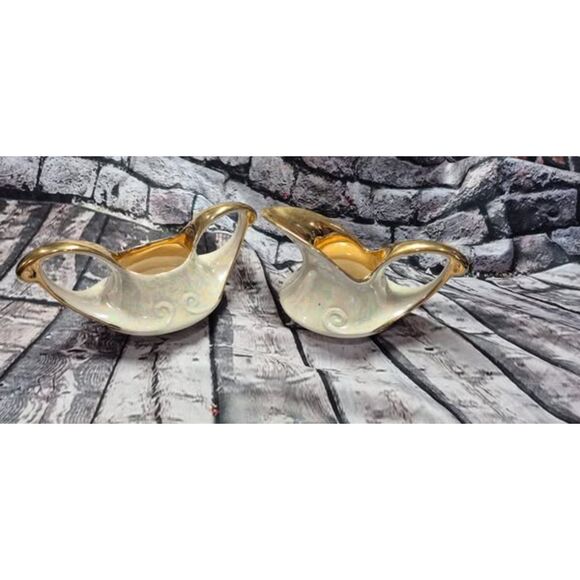 Pearl China Company Creamer & Sugar Set  22 CT Gold Trim Lusterware Stunning EUC - Picture 1 of 5